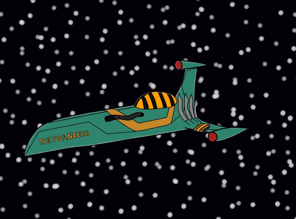 Sky-Dancer 2 is Charle's thorns main ship, a hevily modified hotrod style fighter built for speed and capable of taking down almost any opponent in a dogfight and even cruisers. It has been with him through thick and thin ever since he crashed the first one. 