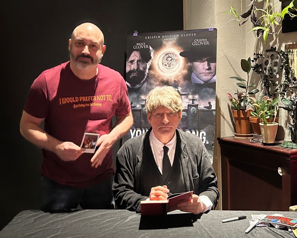 A photo of me with Crispin Glover at the Music Box Theater in Chicago IL.