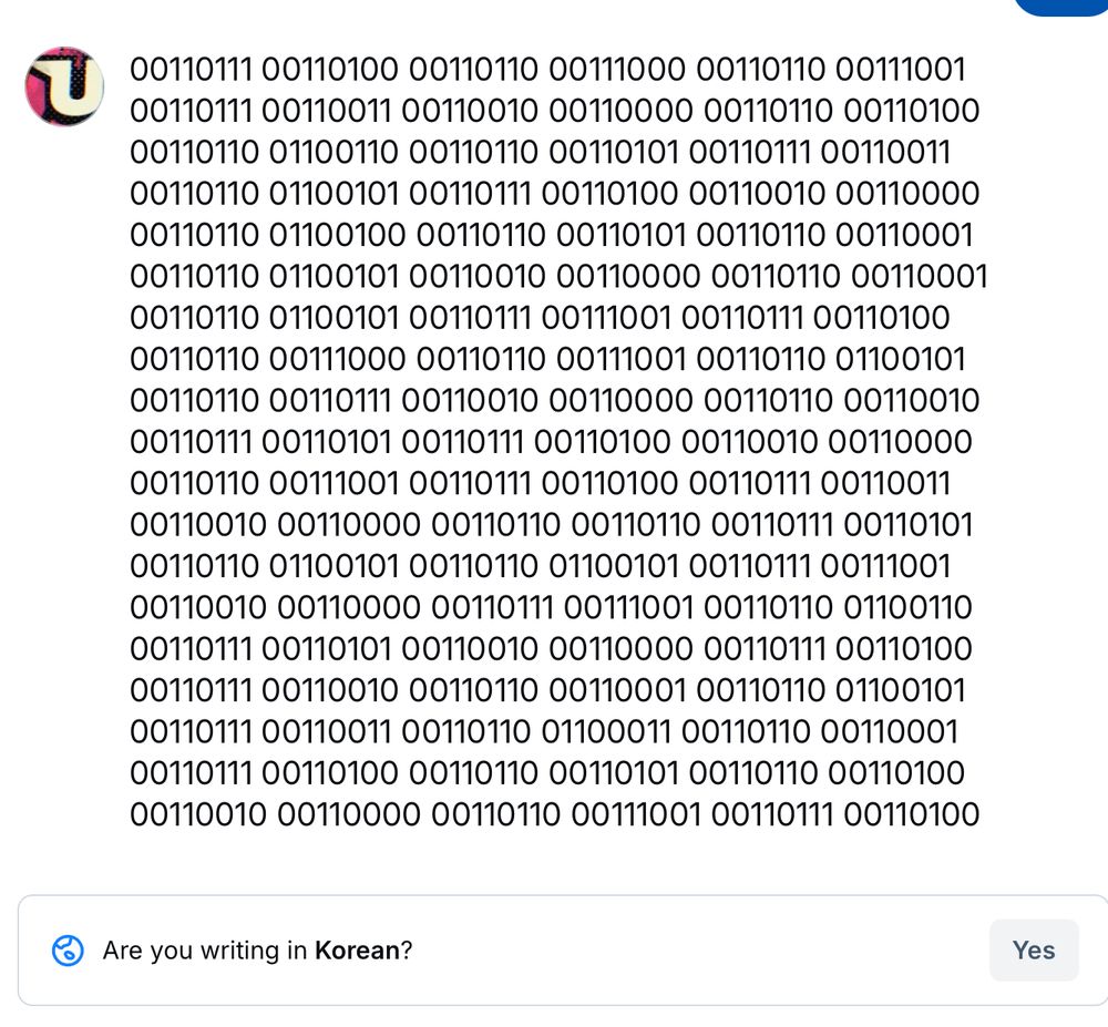 post from me with bluesky asking me if im writing in korean