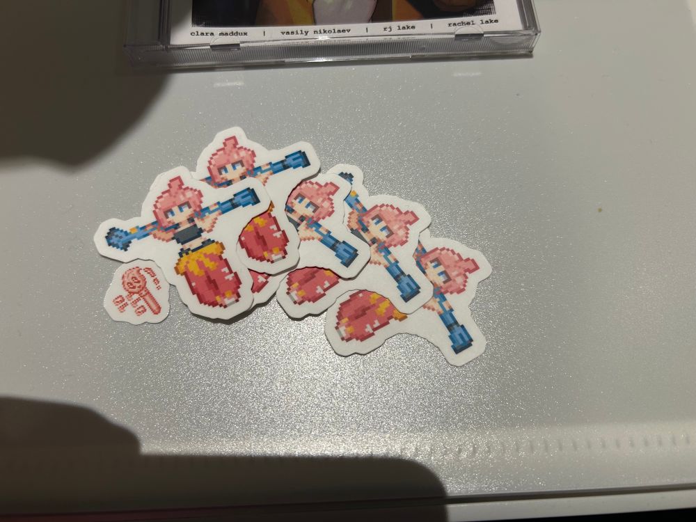 five Beat stickers + a cute paint brush sticker together 