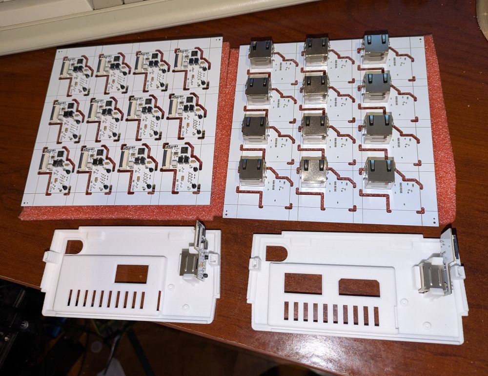 Panels of Ethernet modules for the flippydrive 