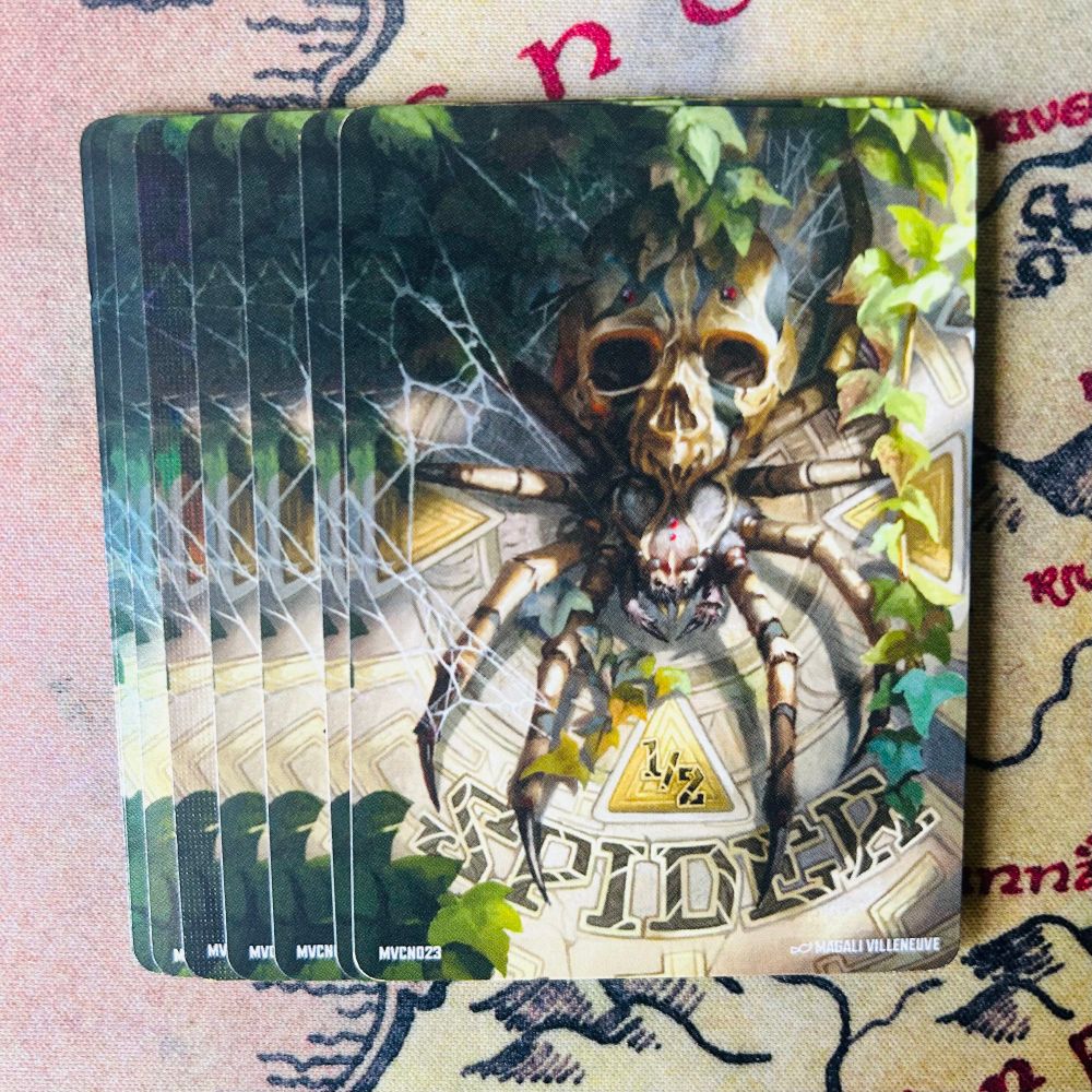 A 1/2 Spider token for Magic the Gathering, it looks like a skulltula from Zelda 
