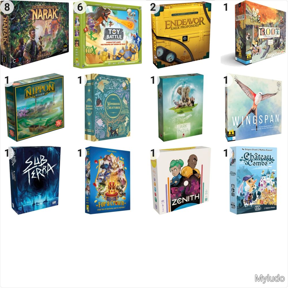 Liste des parties jeux de société du mois de mai par myludo