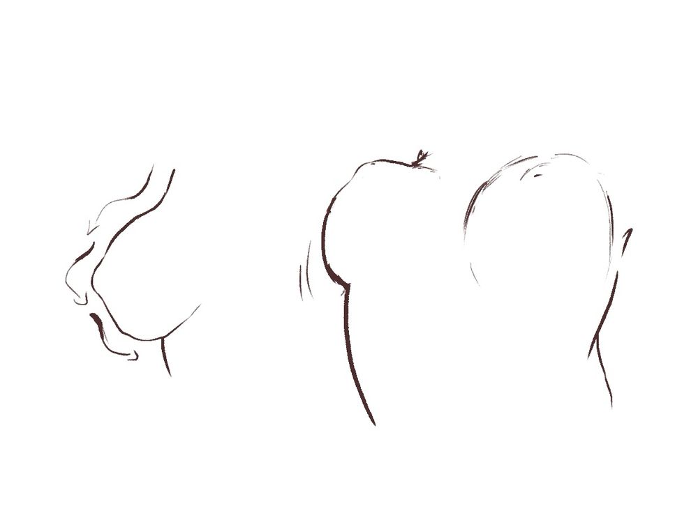 Curvature of a boob, resembling a tear drop