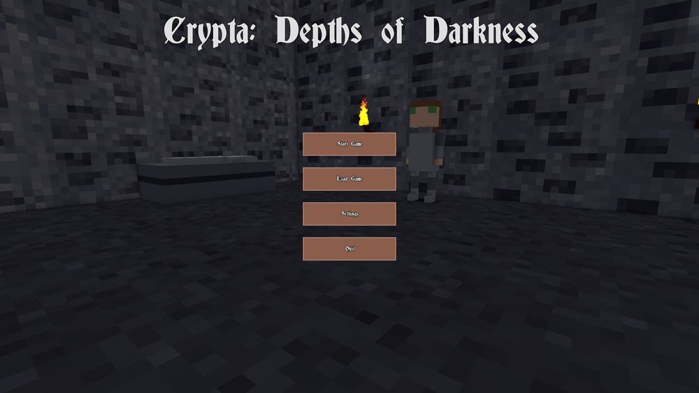 Main menu for a game with buttons and title