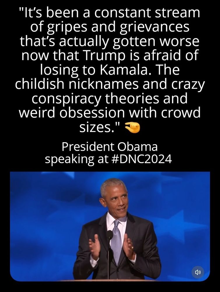 Obama speaking at #DNC2024 