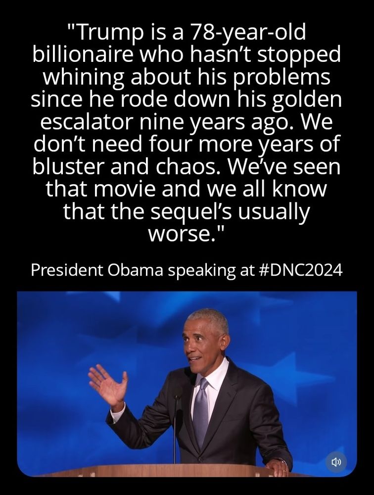 Obama speaking at #DNC2024 