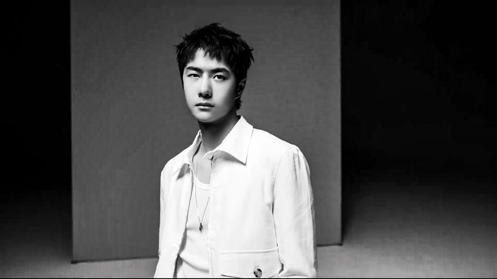 Black and white still set from DD's Jimmy Choo endorsement vid 