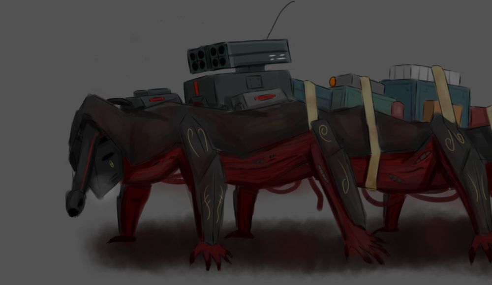 Black Court's Flesh Train

Logistic is a hard issue to tackle in the frontlines.
Portals are too expensive and fragile
Normal trains requires tracks
Armoured convoys require alot of vehicles

The answer?
Flesh trains
Living abominations created by the Bloodworks Atelier
Made out of flesh and metal
These bad boys can scutter along quickly to deliver logistic supplies 
You can also pretty much strap any weapons ontop of it 
So it's very much can protect itself.

Low maintenance too
Since You can just throw corpses and metal scraps (which are very common in the frontlines) into it
It will assimilate it into it's body and it will automatically use it to repair any damage.
It also eat the corpses too
Soo that fuel easily maintained

Though it can cause some disturbance amongst troops especially those who worships the light or the void
They tend to see it as an abhorrent sin to torture the dead

But hey
If it works
It works