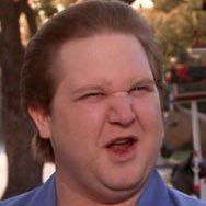 Francis Buxton, the villain from Pee-Wee’s Big Adventure (1985), looking like a prototype of the kind of stupid rich kid villainy currently on display from Elon Musk. 