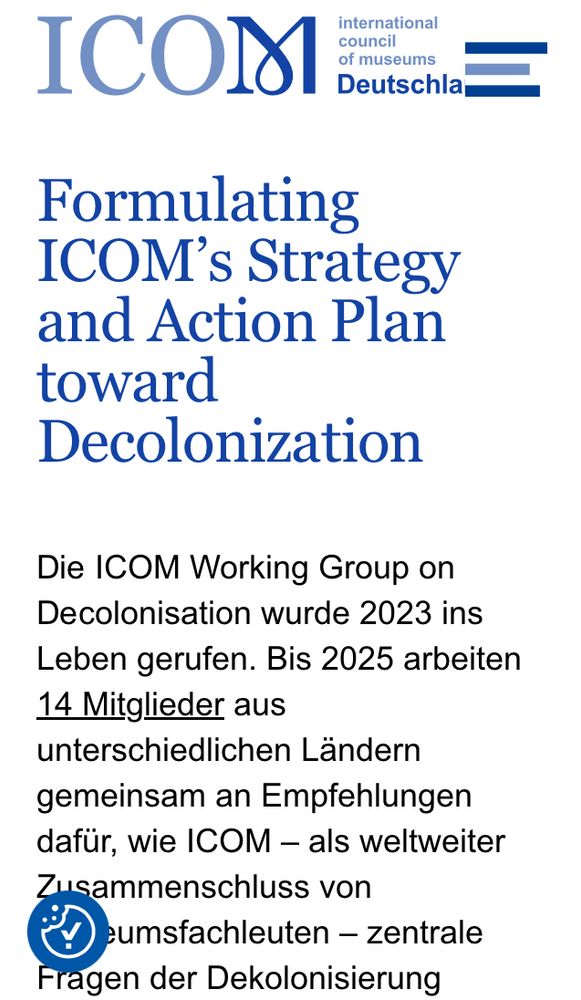 Info zu Strategie und Aktionsblatt der ICOM Working Group on Decolonisation