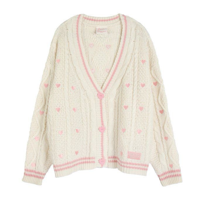 Taylor Swift Lover cardigan with pink heart buttons