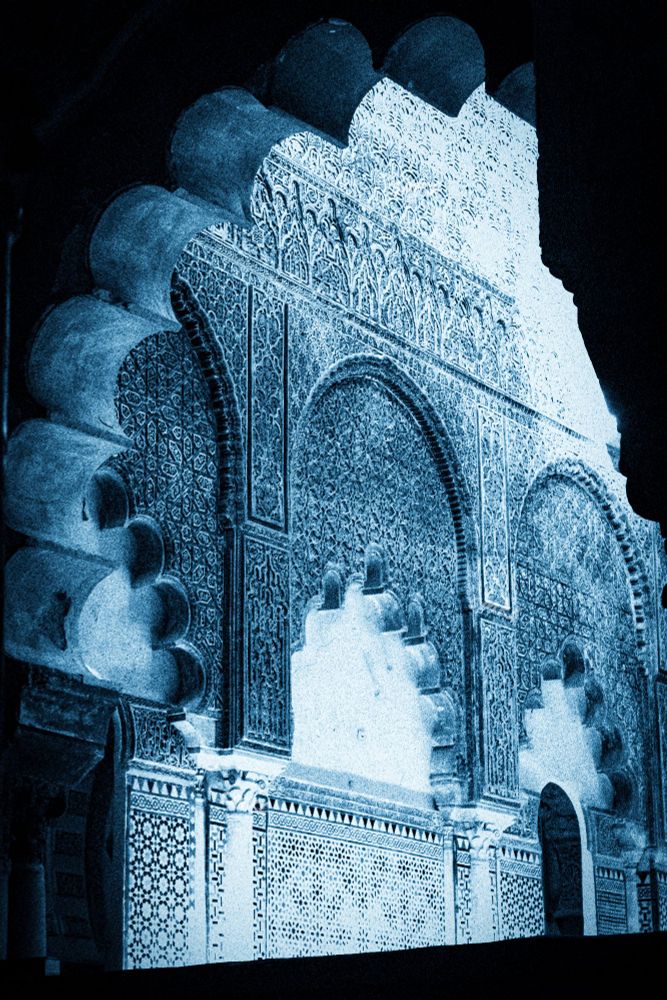 Pic of the Mosque of Córdoba in blue.