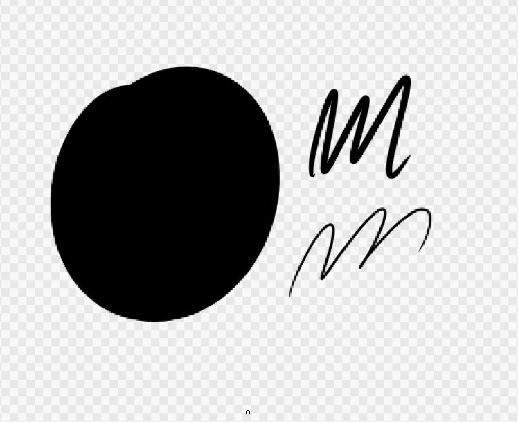 A swatch of the default brush in MediBang (Free desktop ver) with default aliasing and default hardness (I don't think you can change either lol)