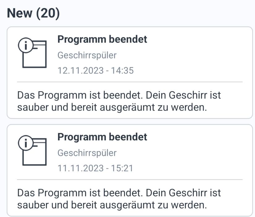 Mitteilung der Spülmaschine nach dem Programmende