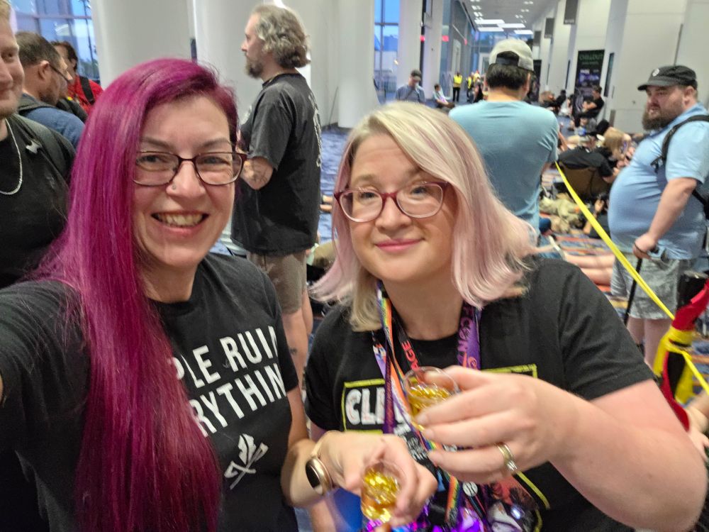 Me and Rosie with stroopwaffel liqueur shots