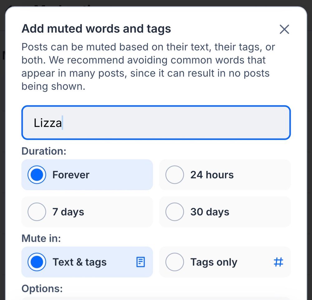 Muting the word “Lizza”