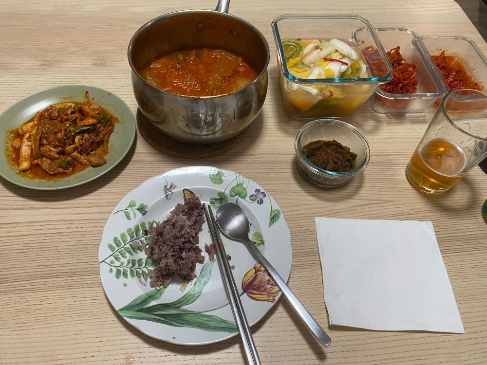 Korean food spread