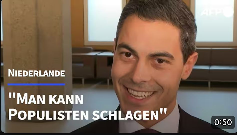 Ein Bild mit dem Wahlsieger 
"Niederlande. Man kann Populisten schlagen"