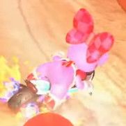 birdo’s bare butt riding a motorcycle