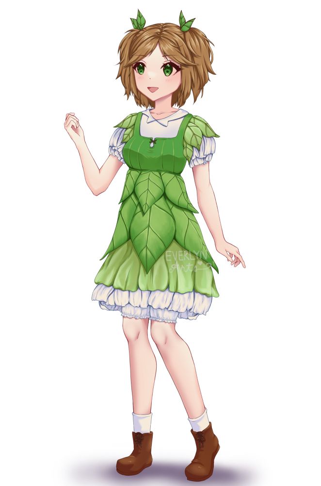 This is Peony. She is a playable character in a game that he is developing. 😌