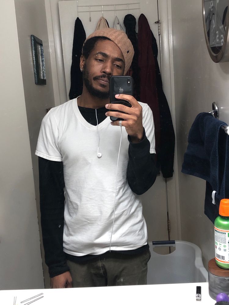 Just me (skinny nigga in a sand beanie)
