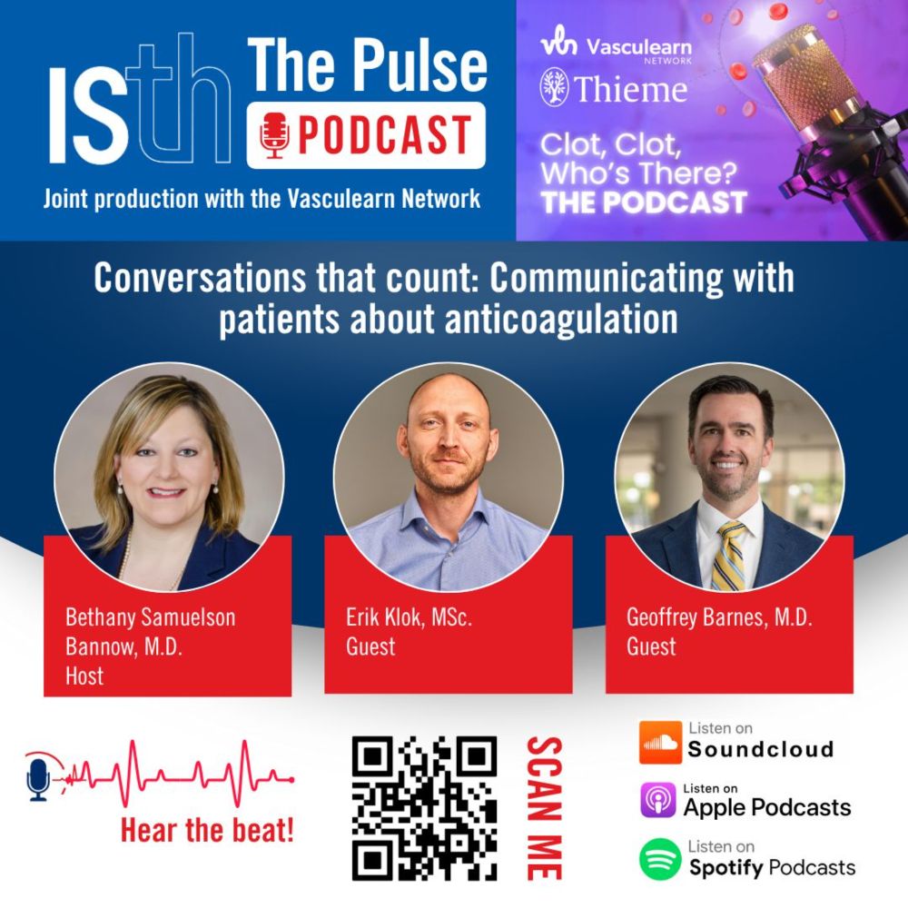 🎙️ New Episode Alert: “Clot, Clot, Who’s There?”

Anticoagulation therapy is life-saving—but also life-changing. In today’s episode, Dr. Bethany Samuelson Bannow is joined by Dr. Erik Klok and Dr. Geo...