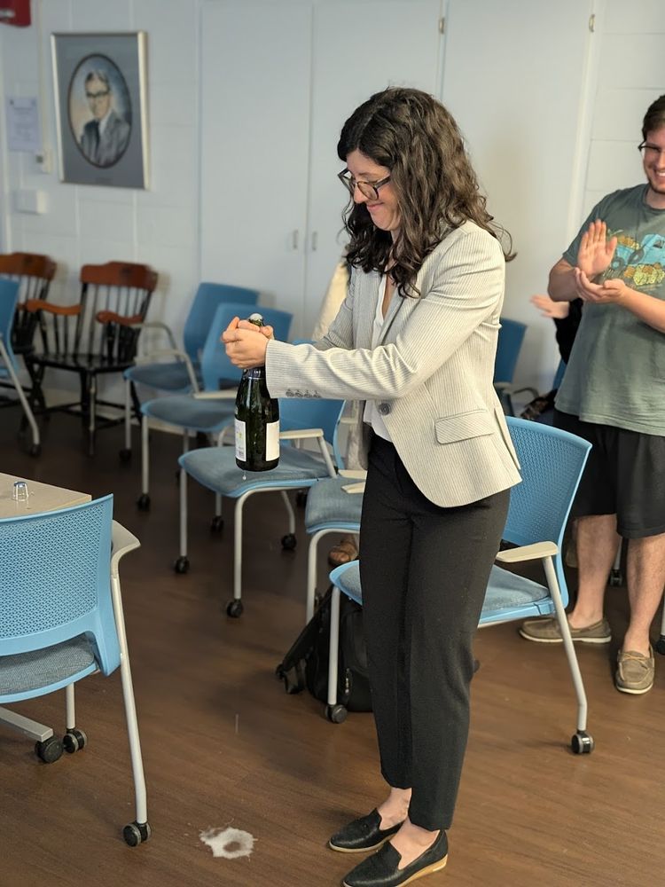 Anna popping some bubbly once done.