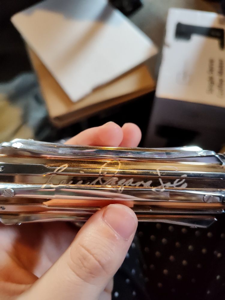 Signature of princess Leia (in universe) on my hilt.