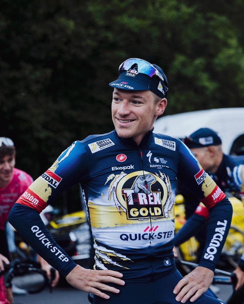 Ethan Hayter in the new team jersey for the Tour de Pologne.