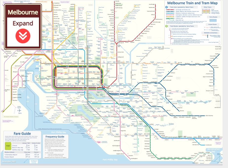 Thumbnail of draft revised Melbourne Train and Tram map. 