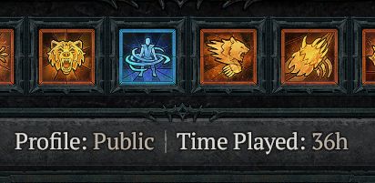 showing time played 36 hours