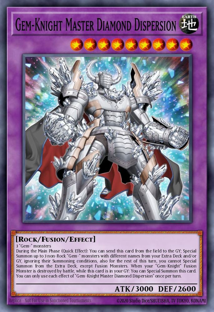 The Yu-Gi-Oh card Gem-Knight Master Diamond Dispersion