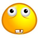 One of the emojis from the “Popo Emoji Icon Pack” displaying a discombobulated grimace