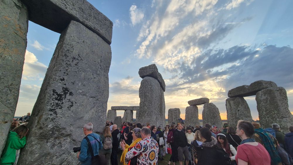 View of the stones with lots of people