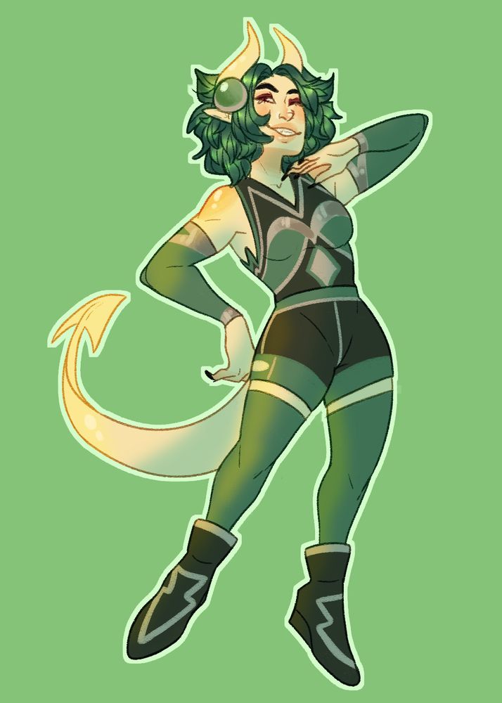 Me, Clever, posing confidently in my tiefling form.