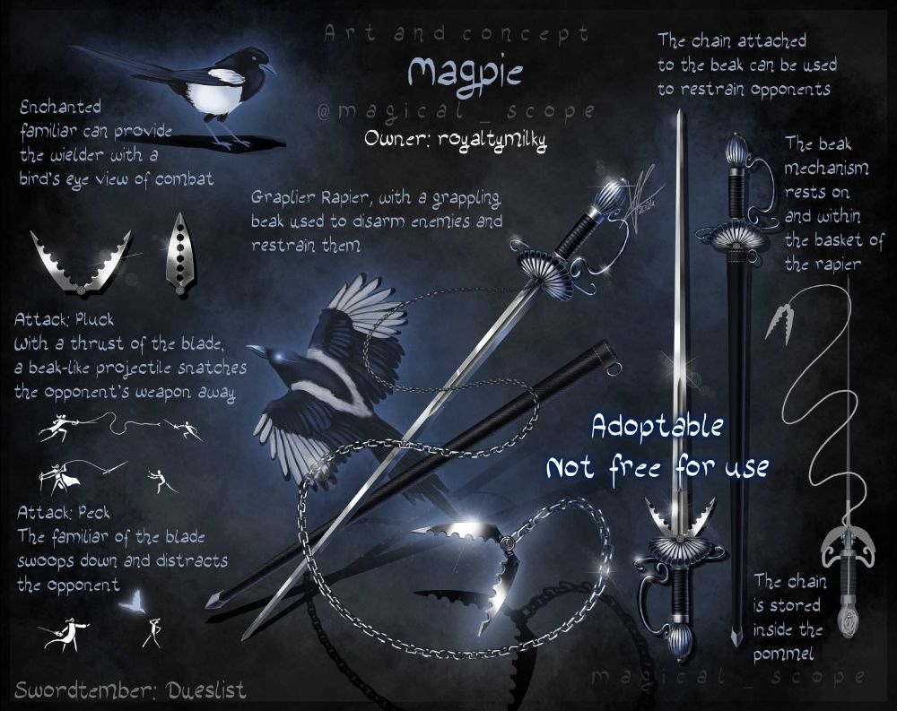 Rapier with a beak that can be used to disarm opponents.