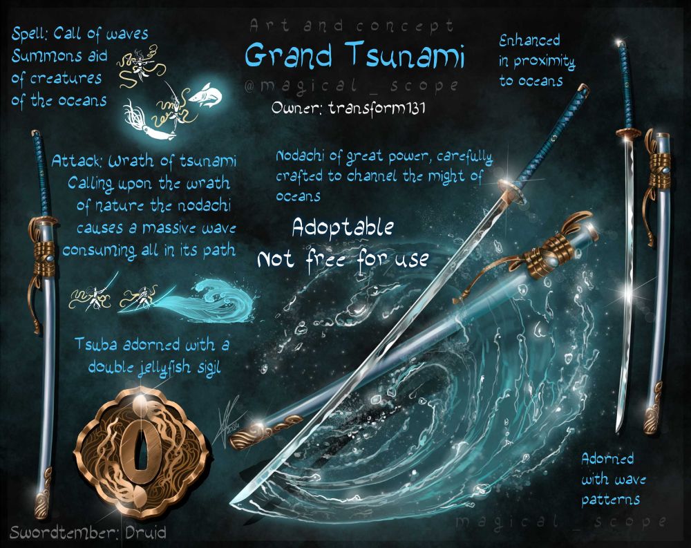 Grand Tsunami: Nodachi infused with power of great waves.