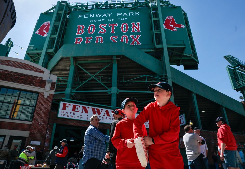 Children outside Fenway Park
