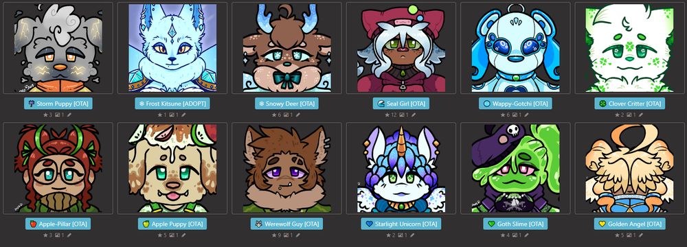 An image showing 12 designs for sale! all various designs!