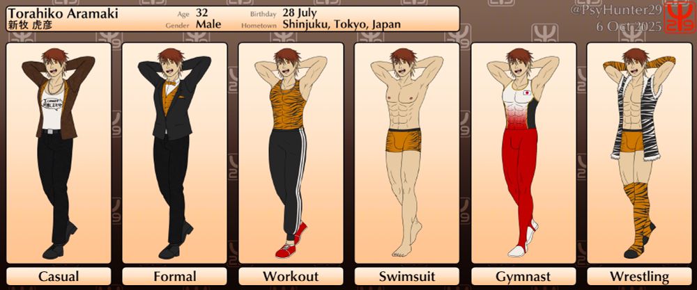 Torahiko Aramaki (新牧 虎彦)
Age: 32
Gender: Male
Birthday: 28 July
Hometown: Shinjuku, Tokyo, Japan