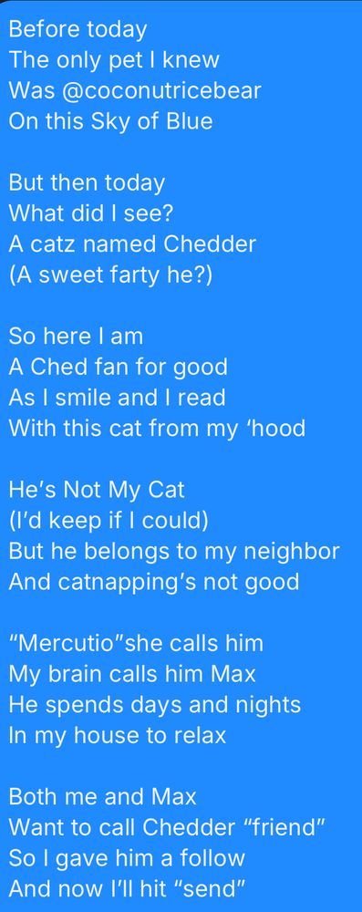 A hello to Chedder :) 