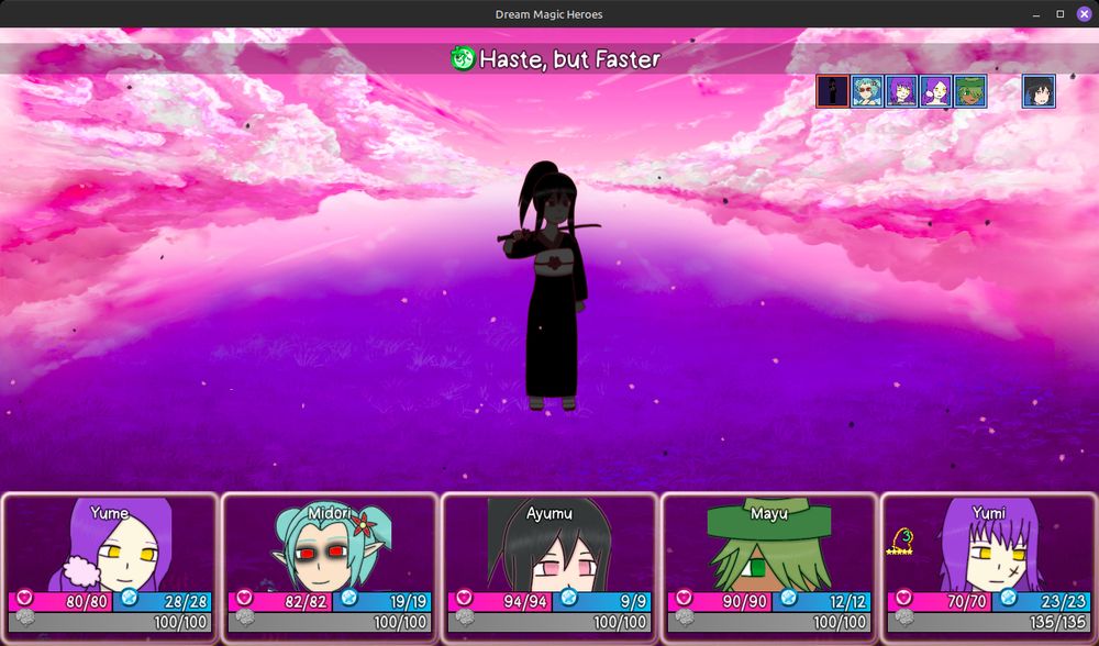 Shadow of Ayumu about to use "Haste, but Faster".