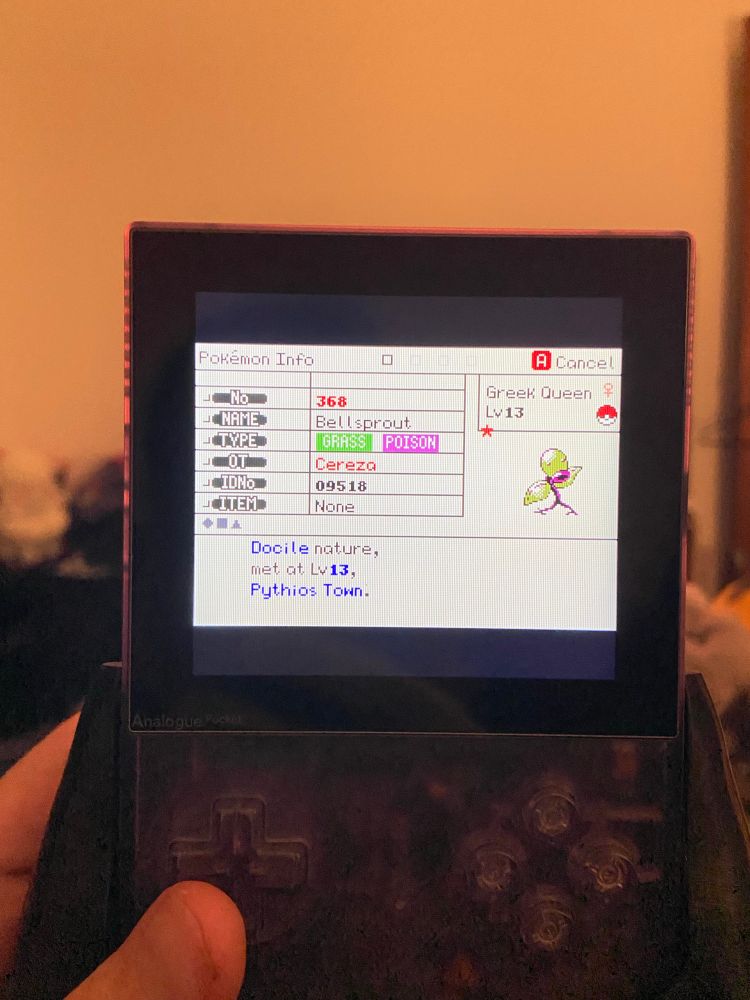 Shiny Belsprout in Pokemon Lazarus