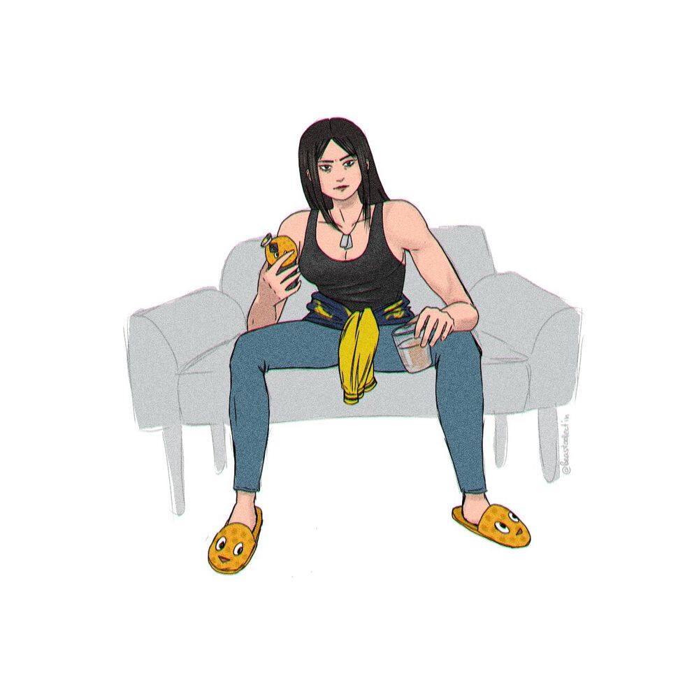 Miss Tatsu as the Ma Dog Seok Hello Kitty meme, drawn by yours truly