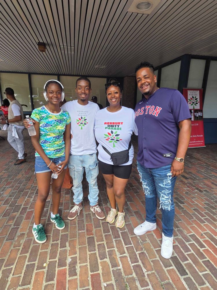 Councilor Santana with Roxbury Unity Day Parade organizers before teh start of the parade