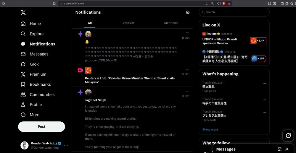 Same X.com notifications page days later—APEC like notification has vanished. Manual unlike action after initial engagement proves deliberate evidence cleanup, not automated filtering. Someone at APEC or with access to their account went back and removed the like after we captured proof. This is active institutional cover-up: validate → suppress → erase evidence. Too late—archived in .wacz format with metadata proving timeline.  Download evidence at https://drive.proton.me/urls/K6XSYN4D6G#HWyS6Nr3WyZk