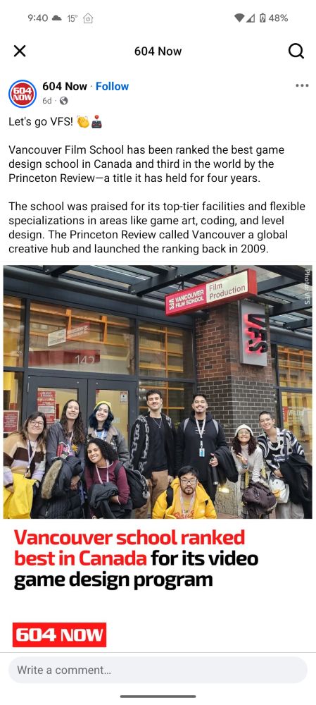 604news: Vancouver school VFS ranked best in Canada for it video game design program 