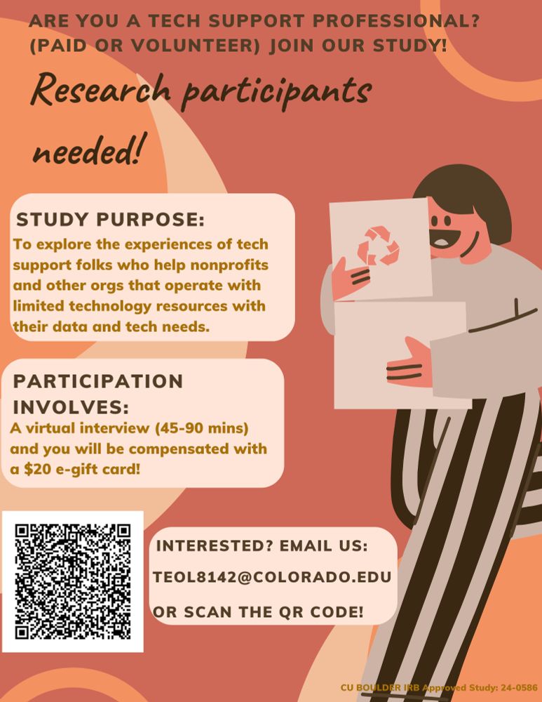 Recruiting for research on tech support for resource-constrained orgs