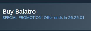 Balatro sale on steam